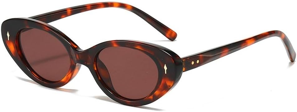 

Модные солнцезащитные очки «кошачий глаз» для женщин, ретро-стиль, заклепки, градиентные, мужские солнцезащитные очки с защитой от УФ-излучения UV400 SKFGNX, Leopard Tea