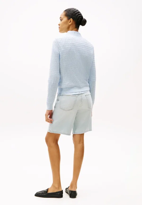 Джемпер Tommy Hilfiger Cable Fine Sweater Jumper, светло-голубой — фото 3
