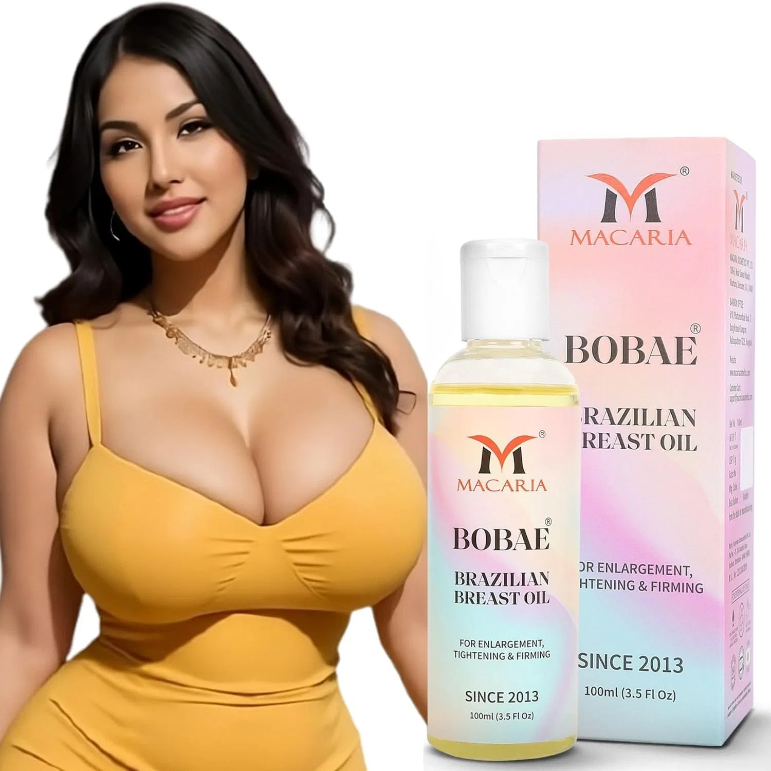 Масло для бюста Bobae Brazilian Bust Firming Oil Lift & Tighten, Macaria, 100 мл