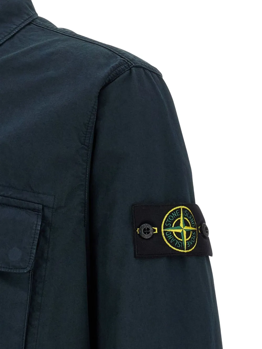 Куртка-рубашка с накладным карманом на молнии Stone Island, синий — фото 4