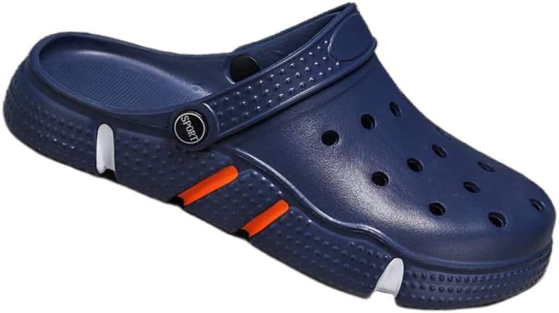 

Мужские пляжные сандалии HoaloX с плоской подошвой, для садовых работ, легкие, противоскользящие, повседневного стиля, с открытым носком, синий