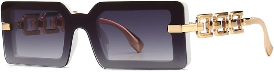 

Женские солнцезащитные очки в стиле ретро с градиентным переходом, защита от УФ-излучения UV400; мужские солнцезащитные очки в оправе с цепочкой LANGSER, C6 White Black Gray