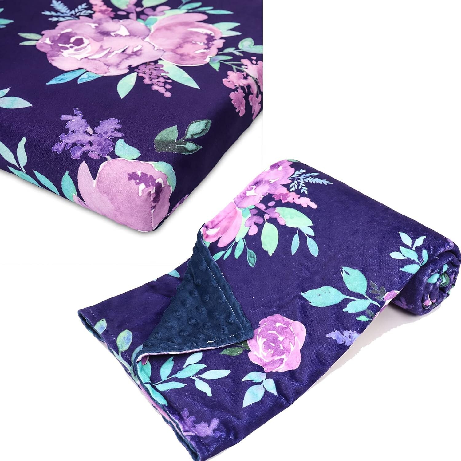 

TANOFAR Baby Minky Одеяло и простыня для манежа Фиолетовый цветок, Purple