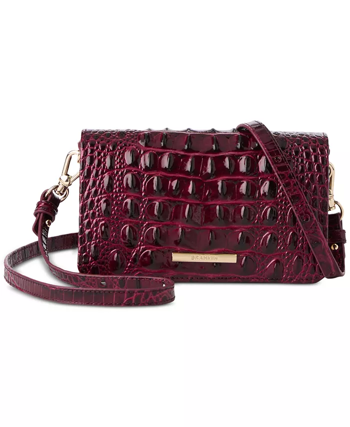 

Миниатюрная кожаная сумка через плечо Minuette Melbourne Brahmin, красный