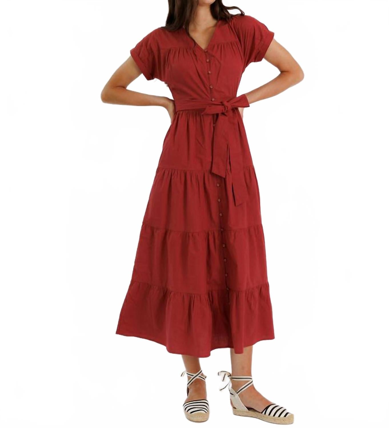 

DOWNEAST Макси-платье Dina в цвете "Амбрачно-красный"