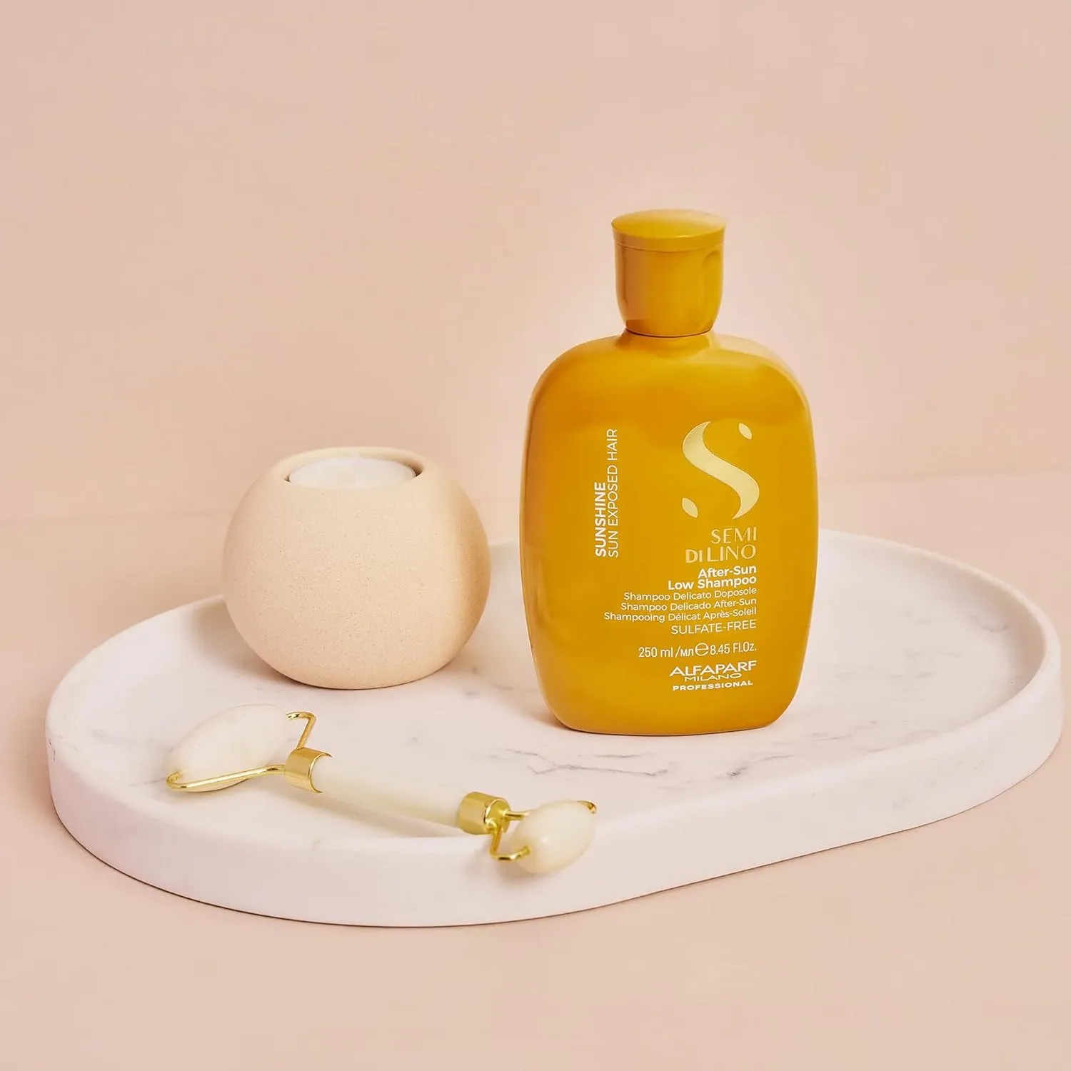 Alfaparf Milano Semi di Lino Sunshine Безсульфатный шампунь - Шампунь после загара - Защита от хлора - Защита от солнца - Веганская формула - Для блестящих, шелковистых и защищенных волос — фото 2