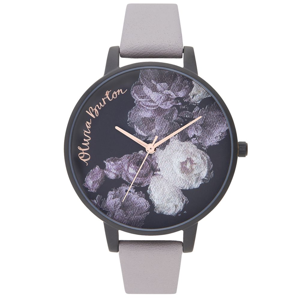 

Часы из серой синтетической кожи Olivia Burton