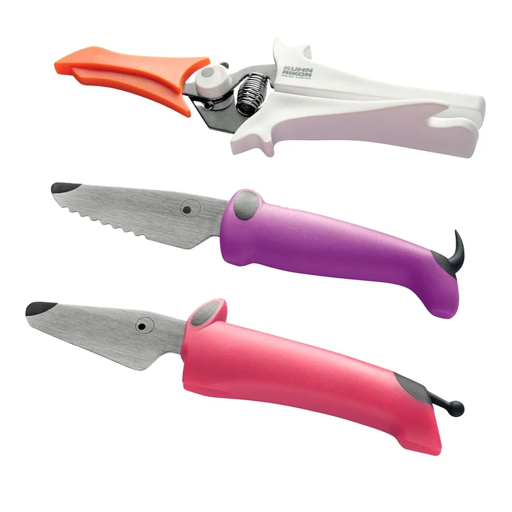 Детский кухонный набор ножей и ножниц «KinderKitchen» розово-фиолетовый от Kuhn Rikon