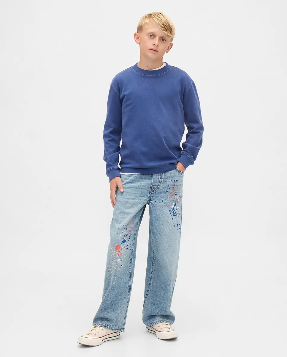 

Мужские детские свободные джинсы Gap, светло-голубой