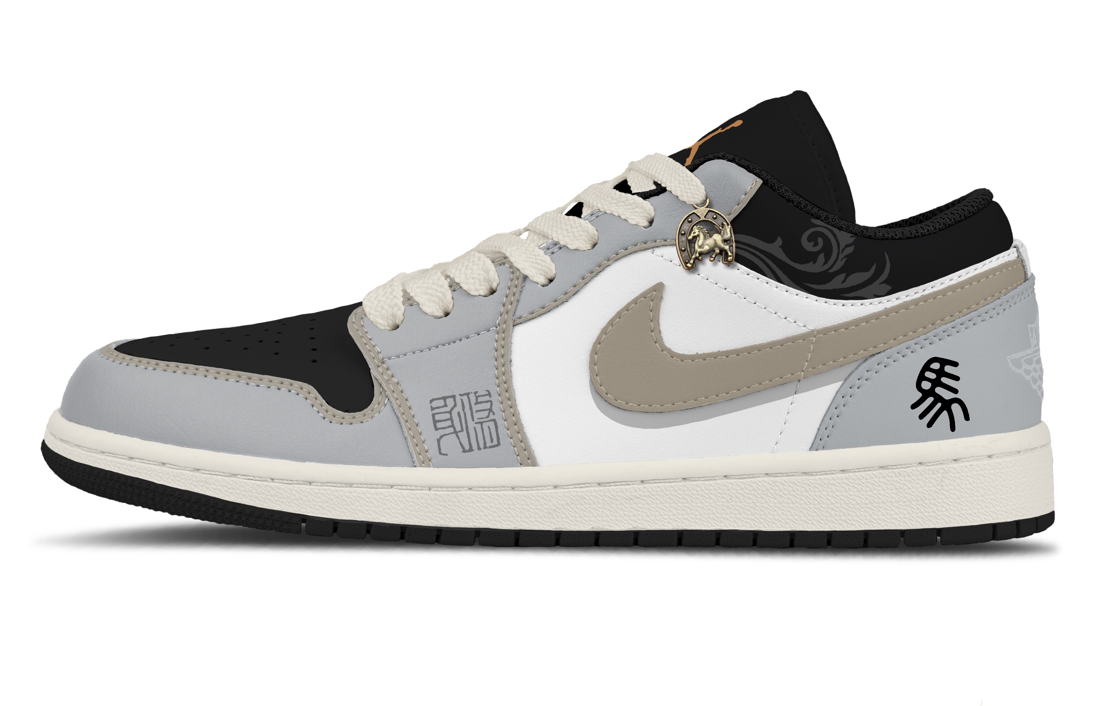 

Jordan Кроссовки Air 1 Little Frost Gray Ink Shadow Leather Slip Resistant Abrasion Resistant Low top