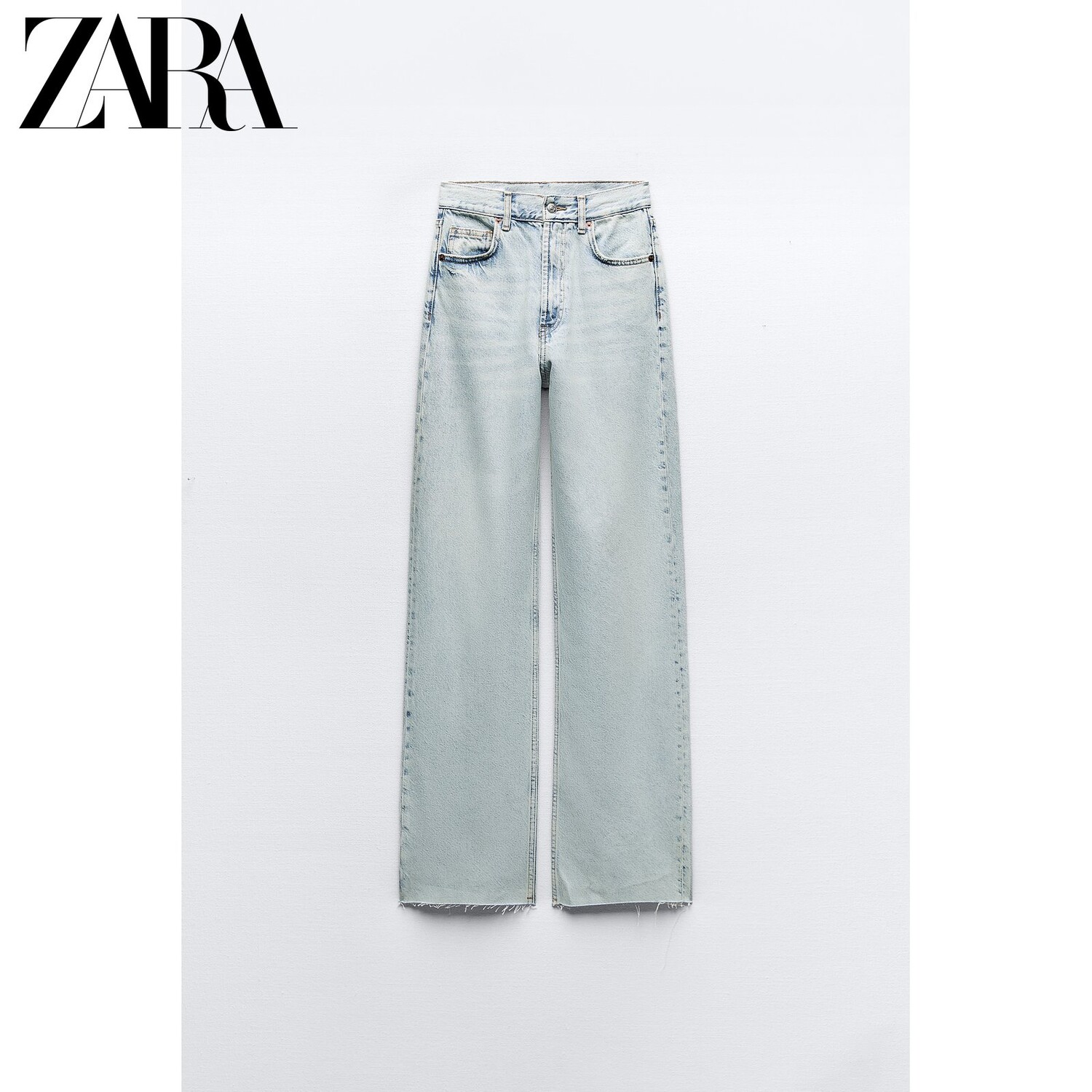 

Джинсы женские Zara TRF с завышенной талией, светло - синий