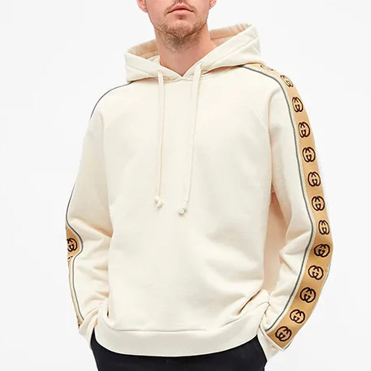 Худи Gucci Men's Side Sleeve GG Logo, кремовый — фото 3