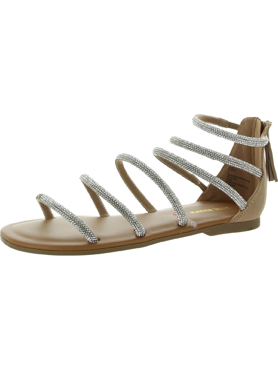 

Сандалии J Twirl для девочек на молнии с кисточками Steve Madden, цвет Silver/Tan