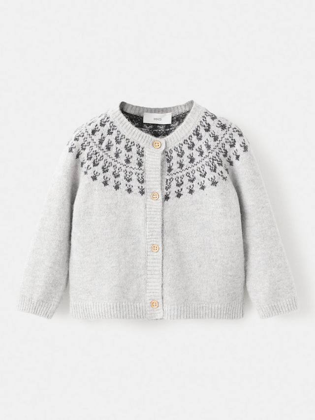 

Детский кардиган Lisse в стиле фэр-айл Mango, Medium Grey