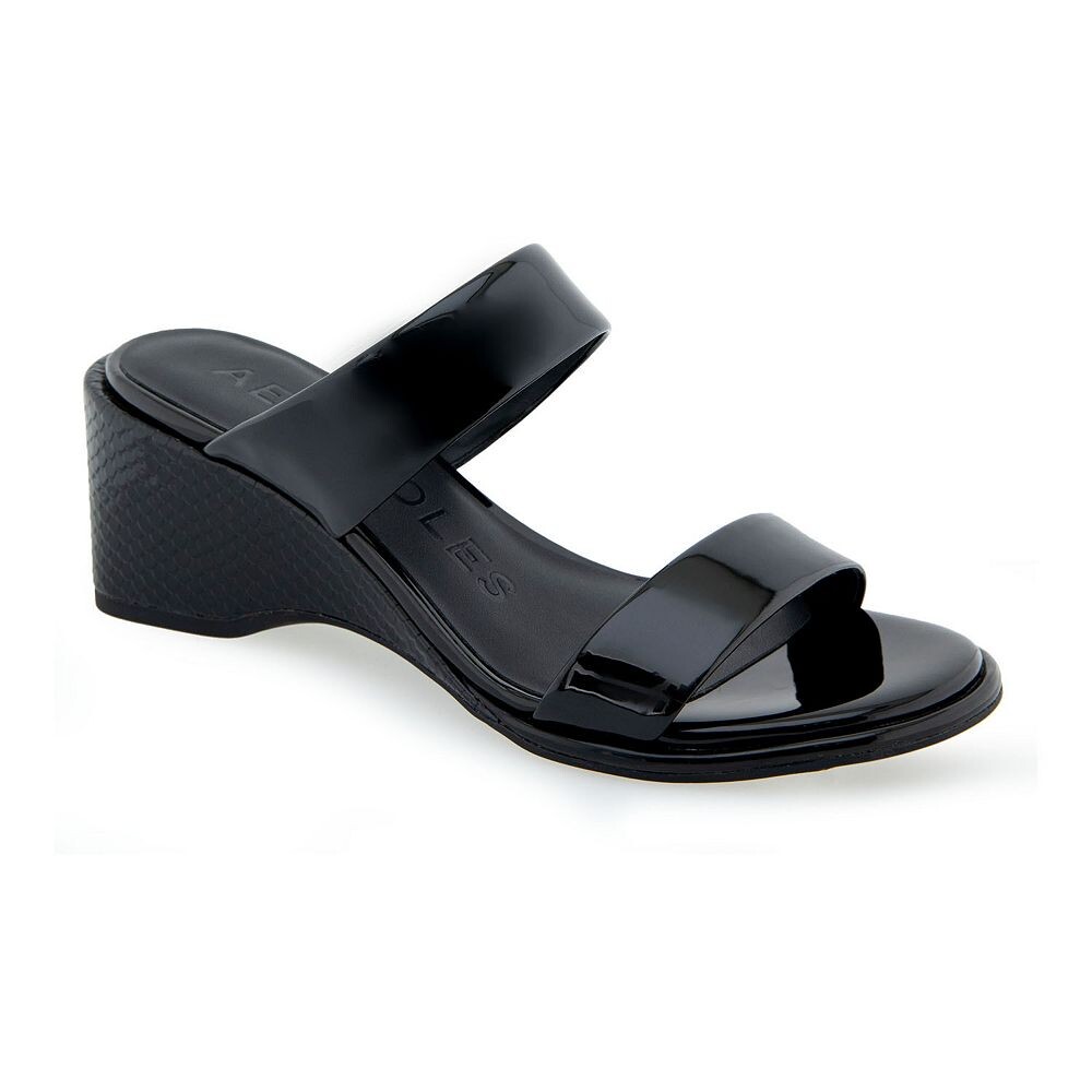 

Женские шлепанцы на танкетке Aerosoles Norine, цвет Black Patent Pu