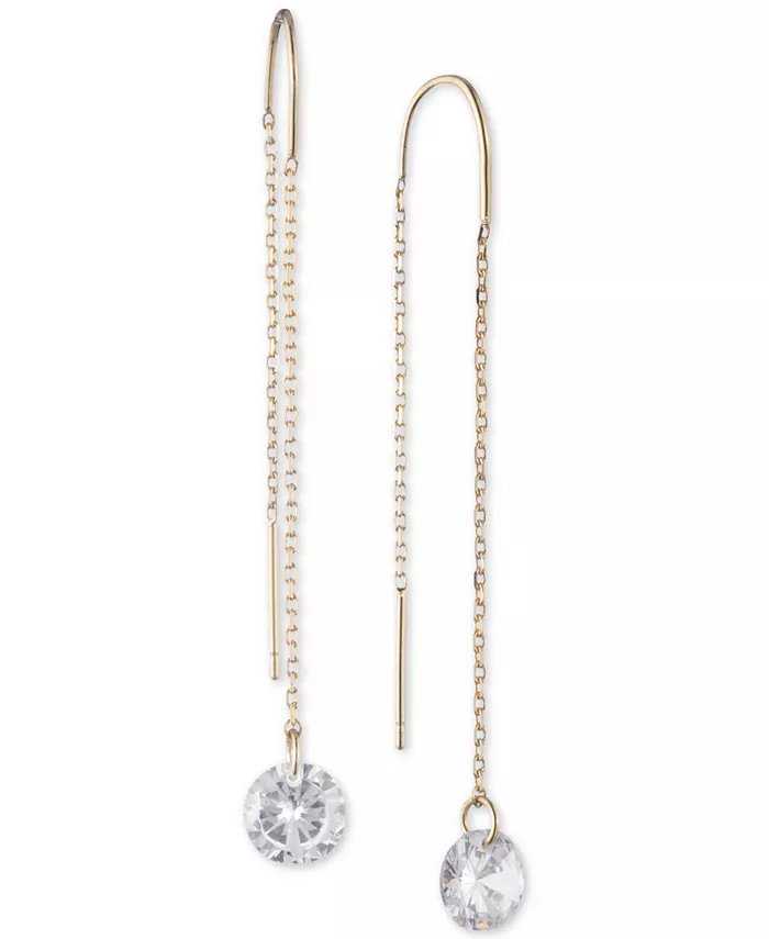 

Серьги-нити с золотистыми кристаллами DKNY