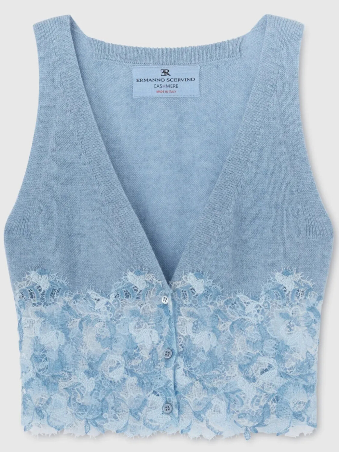 

Ermanno Scervino кружевной кашемировый топ, синий
