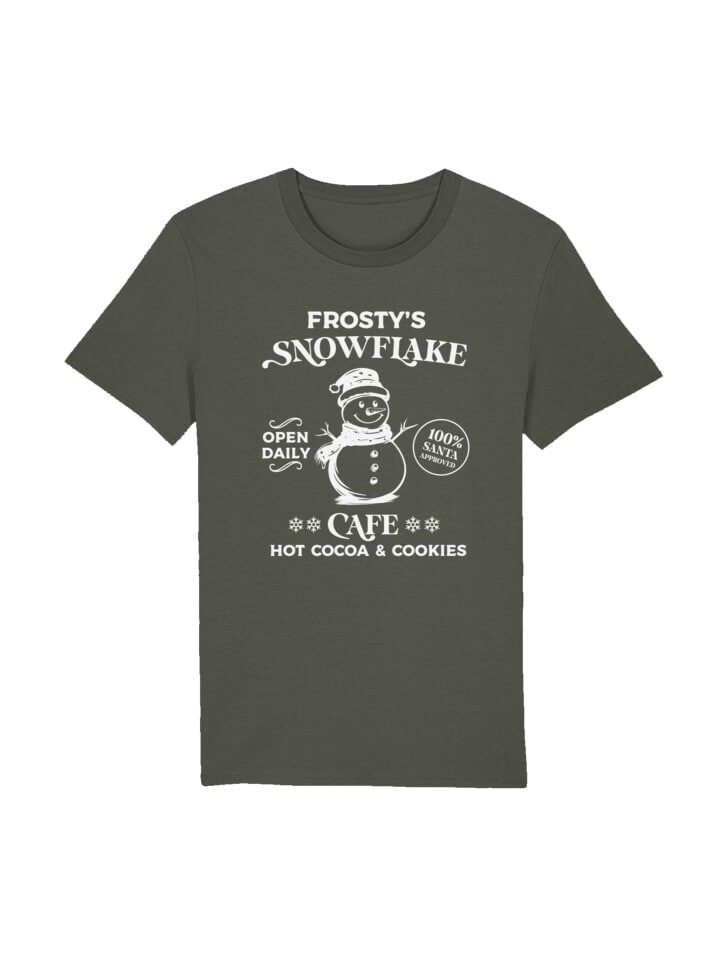 

Футболка F4NT4STIC T-Shirt Frostys Snowflake Cafe Retro Weihnachten, хаки