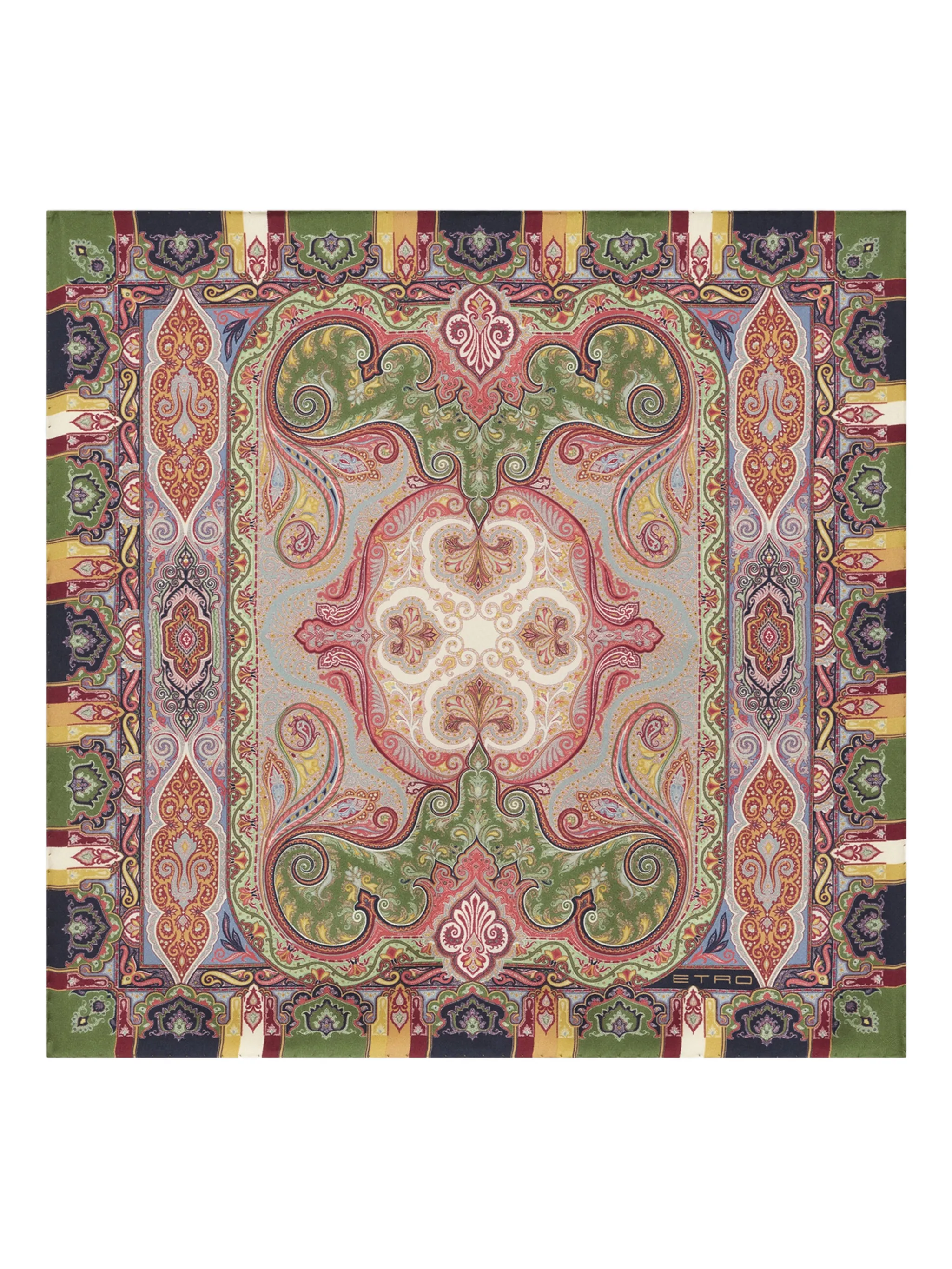 

Шелковый платок-паше с принтом пейсли Etro, бежевый