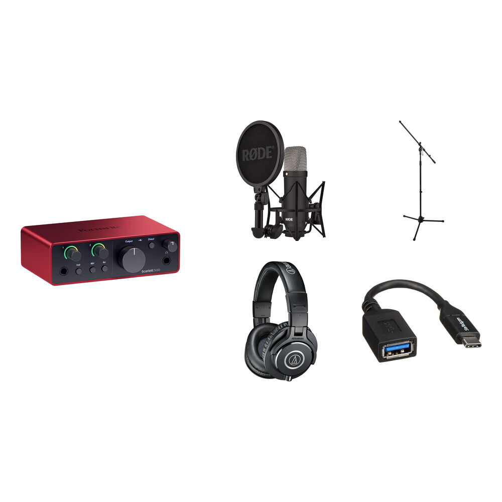 

Аудиоинтерфейс Focusrite Scarlett Solo USB-C Audio Interface RODE Starter Kit