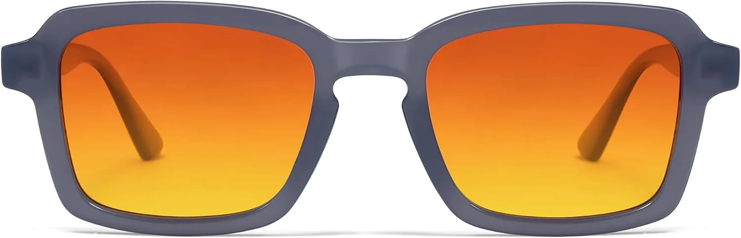 

Поляризованные солнцезащитные очки VANLINKER в модном квадратном стиле для женщин и мужчин, ретро-шик, милый дизайн, модель VL9849, Blue Grey Frame Orange Tinted Lens