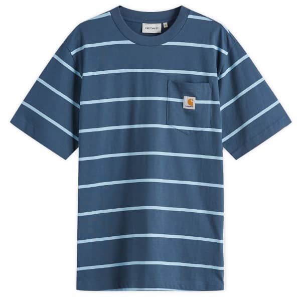 

Футболка с полосками и карманом Aiken Carhartt Wip, синий