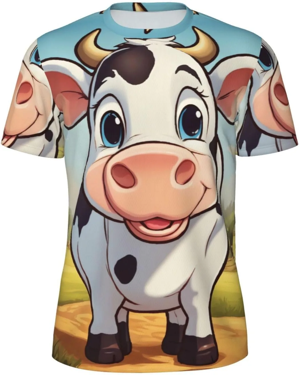 

Футболка с принтом коровы для спорта и повседневной носки LIXLZH