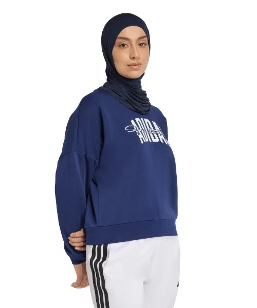 Свитшот с принтом Adidas College Graphic Crew тёмно-синий