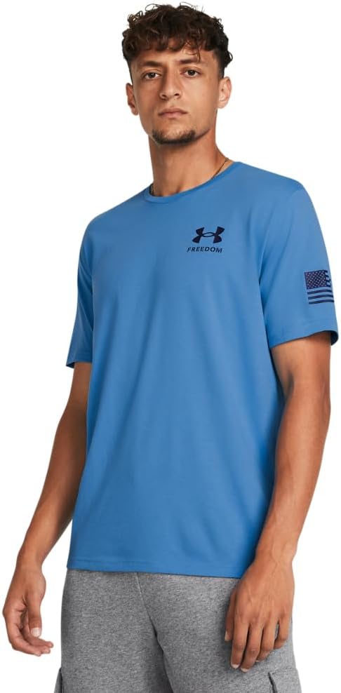 

Новая мужская футболка Under Armour с флагом свободы, (444) Viral Blue/Midnight Navy, Синий, Новая мужская футболка Under Armour с флагом свободы, (444) Viral Blue/Midnight Navy