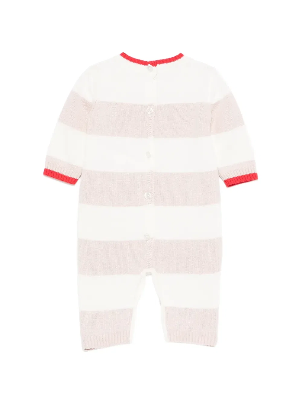 Комбинезон Tutina в полоску с логотипом babygrow Elisabetta Franchi La Mia Bambina, белый — фото 2