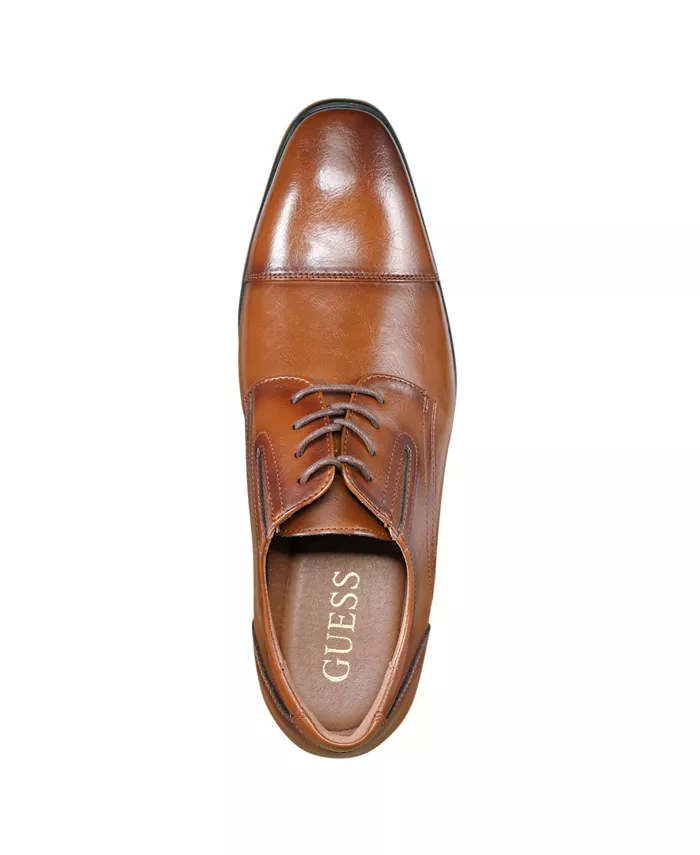 Мужские классические оксфорды Sulai Cap Toe со шнуровкой GUESS, коричневый — фото 4