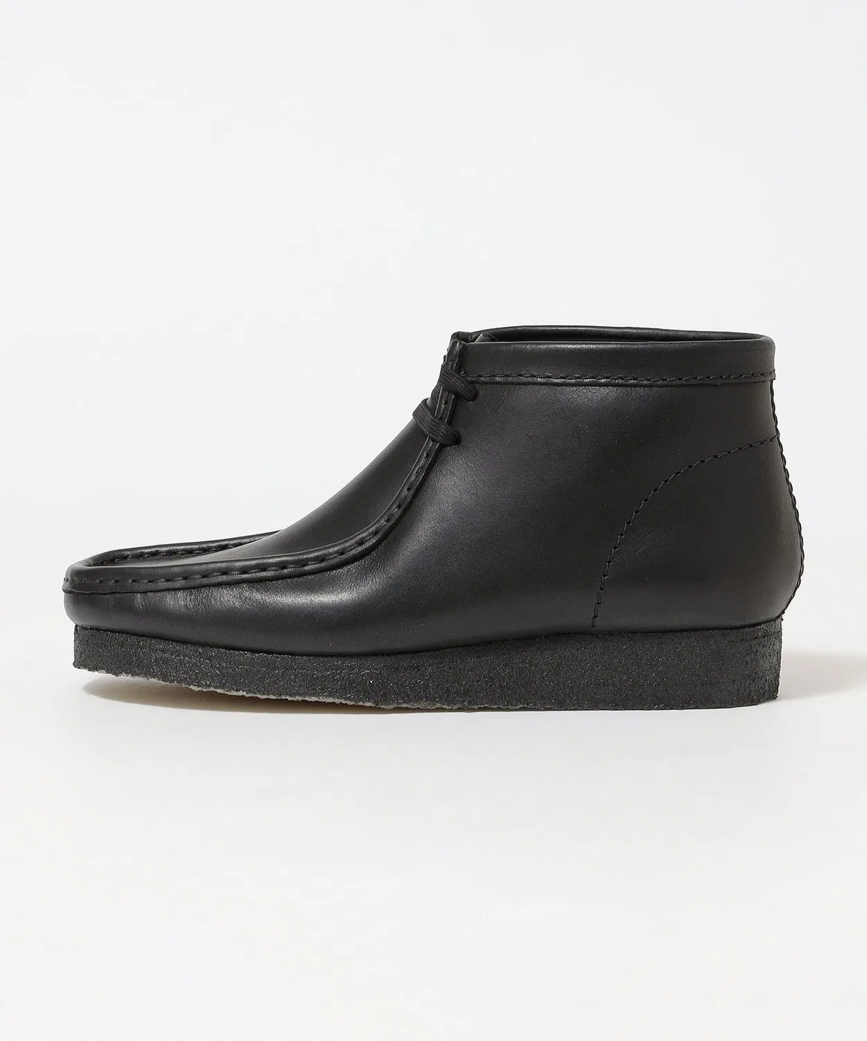 Ботинки Wallabee Boot кожаные CLARKS на шнуровке чёрные — фото 2