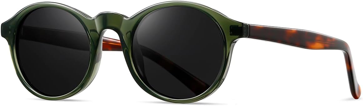 

Солнцезащитные очки в круглой оправе, защита от УФ-излучения UV400, ретро-стиль, ацетатные дужки, поляризованные линзы TR90, очки для вождения, унисекс weiyuchen, Green Leopard Black