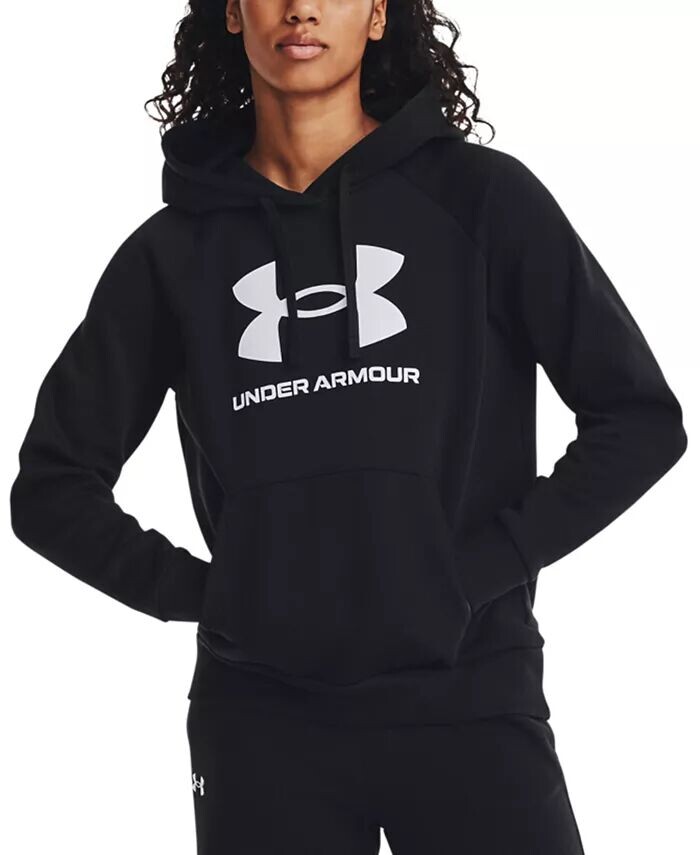 

Женская толстовка с капюшоном Rival Fleece Logo Under Armour, черный