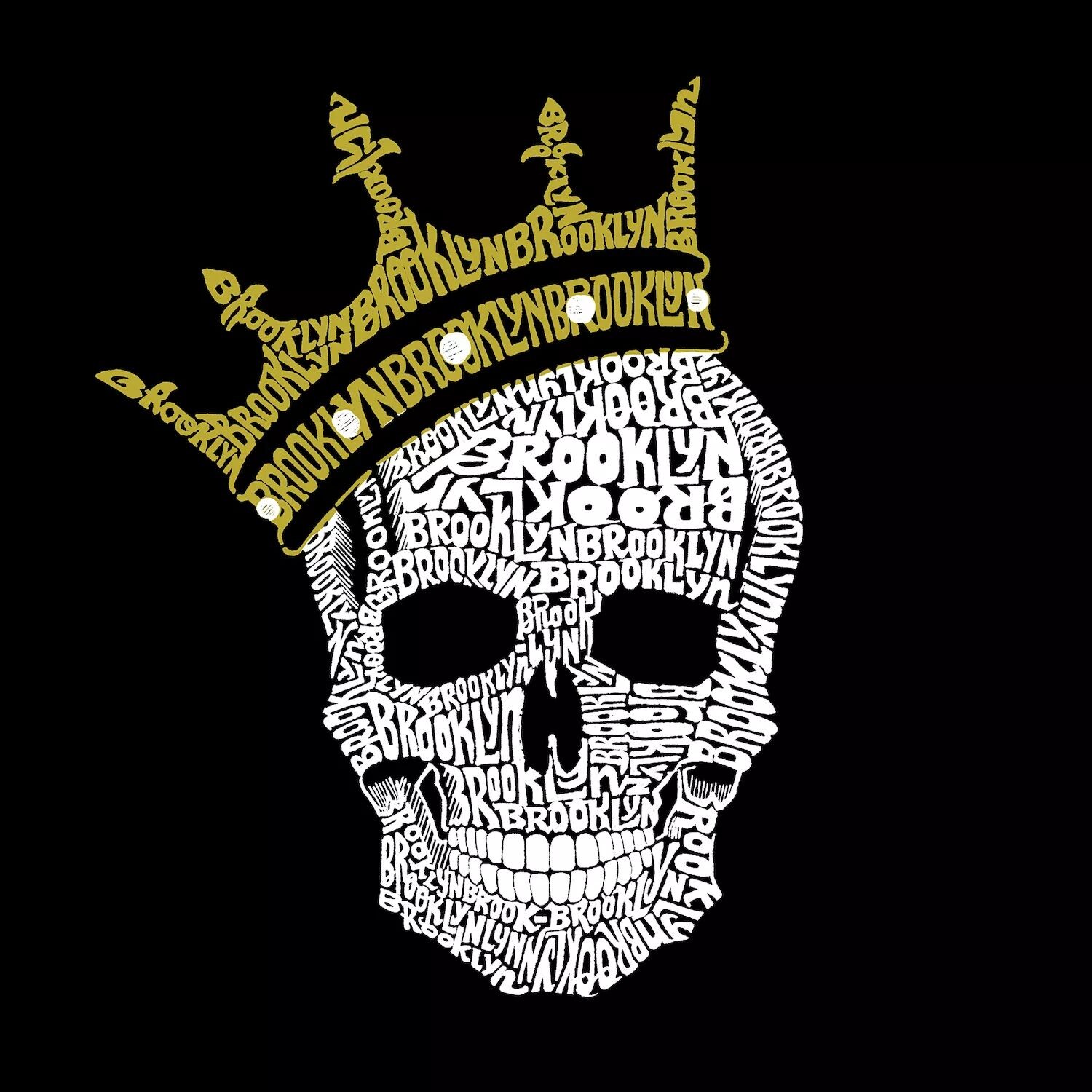 

Brooklyn Crown — мужская футболка с рисунком Word Art LA Pop Art, серый