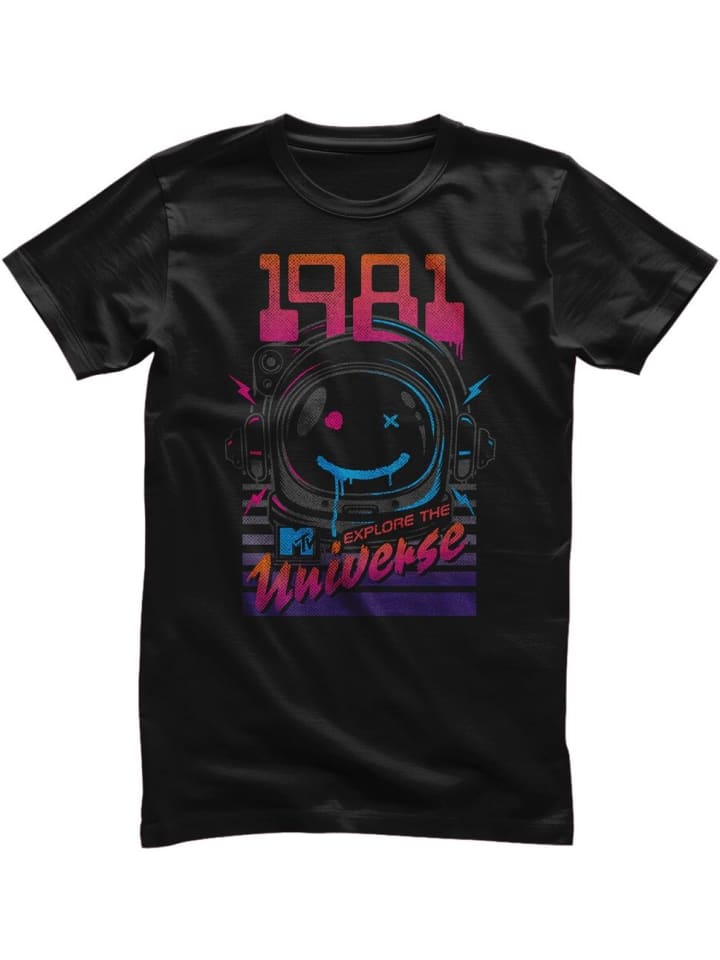

Футболка 1981 Explore The Universe T-Shirt черного цвета MTV, Черный, Футболка 1981 Explore The Universe T-Shirt черного цвета MTV