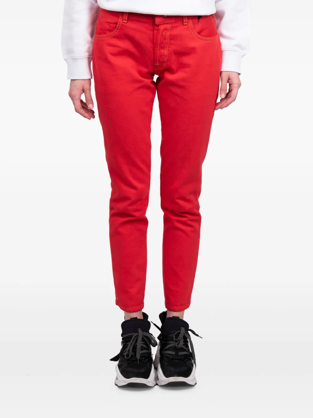 

Зауженные джинсы средней посадки UNRAVEL PROJECT, красный