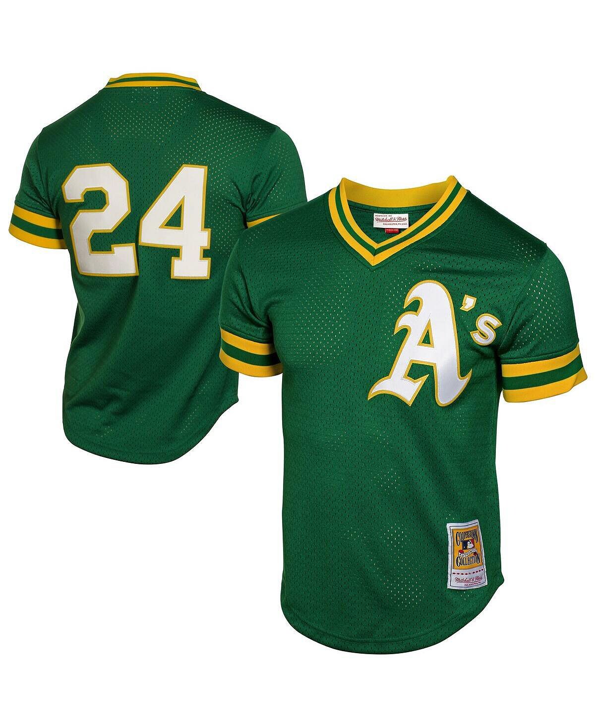

Мужская тренировочная майка с сеткой Rickey Henderson Green Oakland Athletics 1991 Cooperstown Mitchell & Ness
