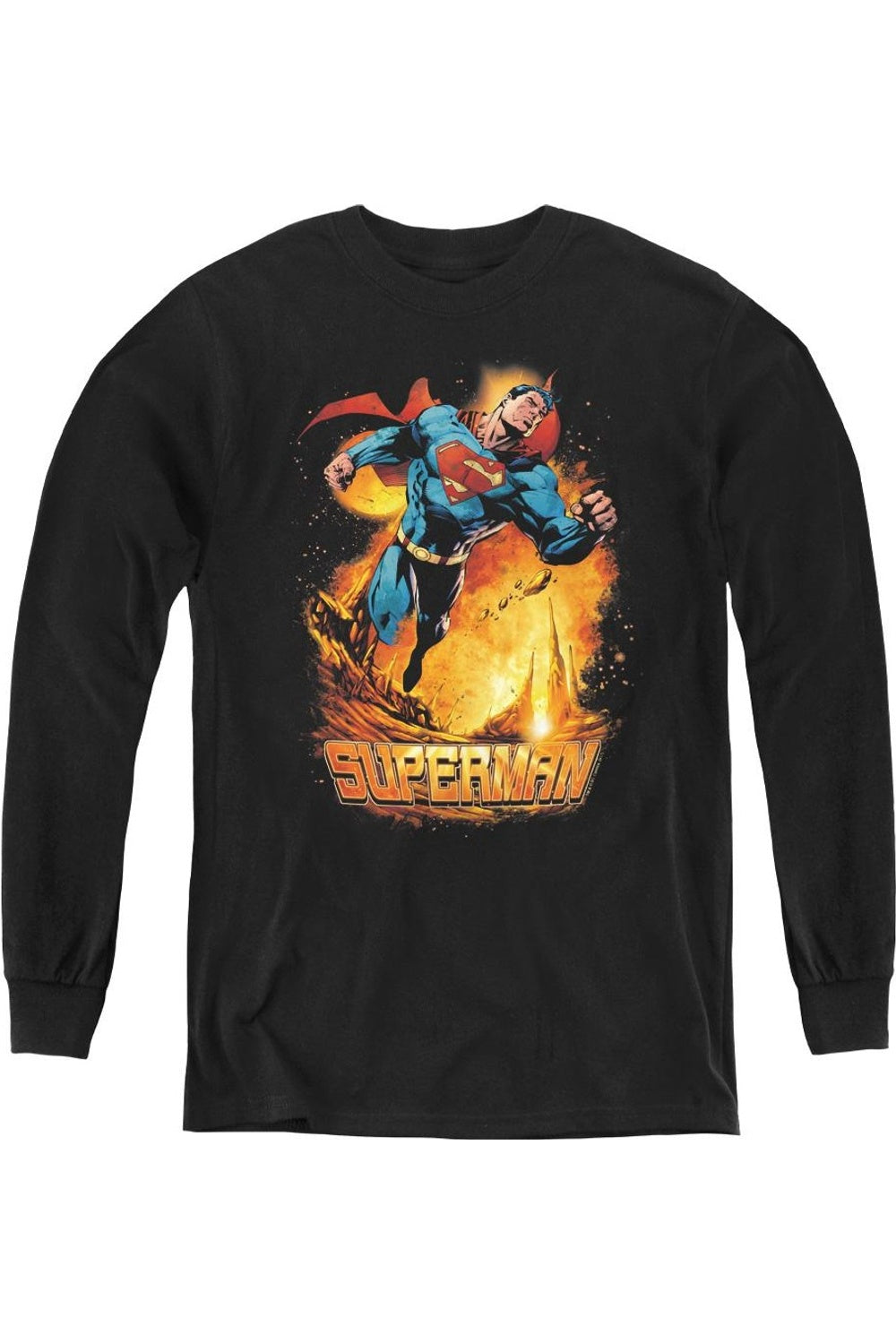 

Футболка с длинным рукавом Superman Space Case для детей Gildan, черный