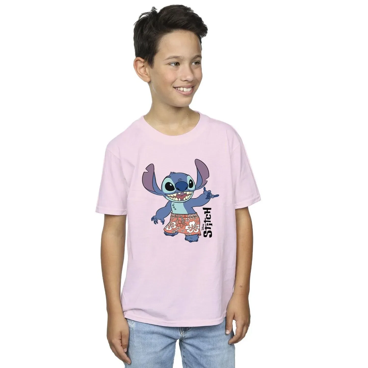 Футболка с принтом Lilo & Stitch Disney, бледно-розовый — фото 2