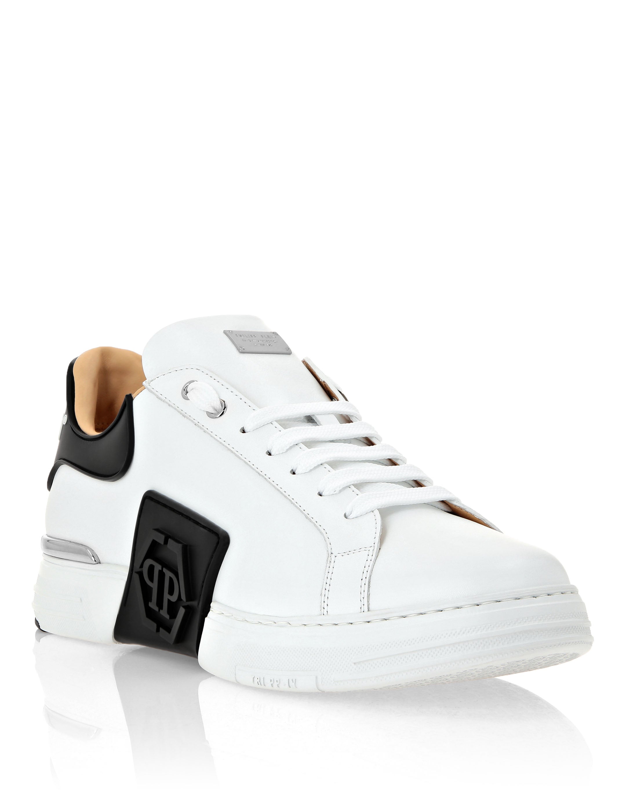 

Кроссовки кожаные низкие Phantom Kick$ PHILIPP PLEIN, белый