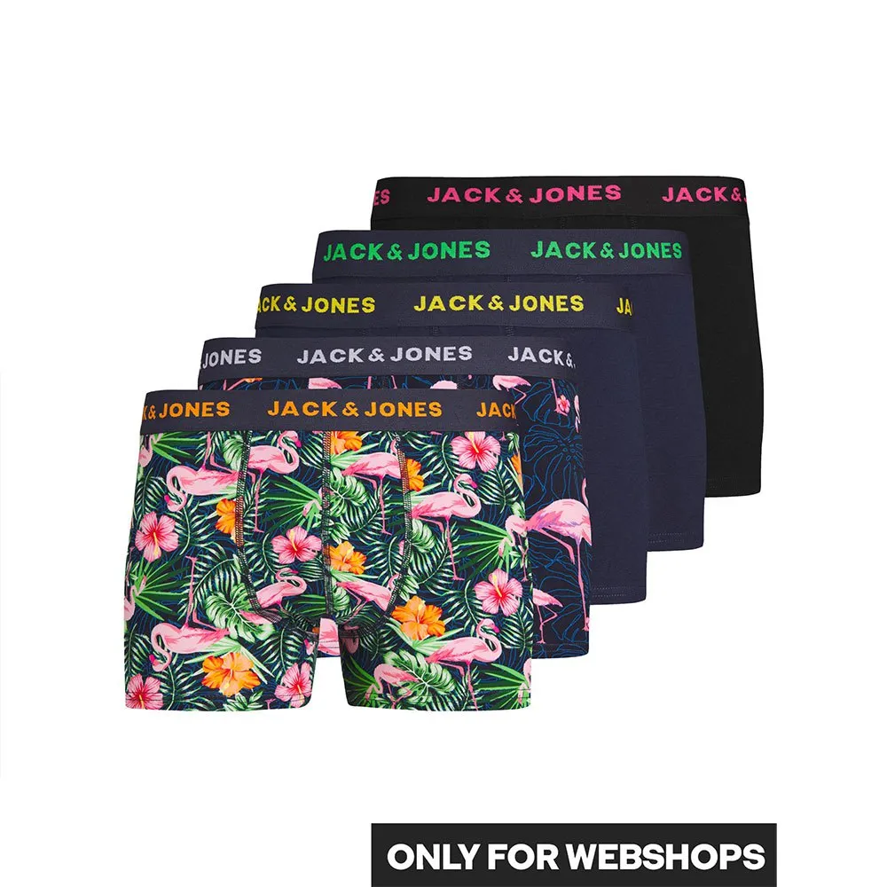 

Трусы-боксеры Jack & Jones Pink Flamingo Plus Size 5 units, разноцветный
