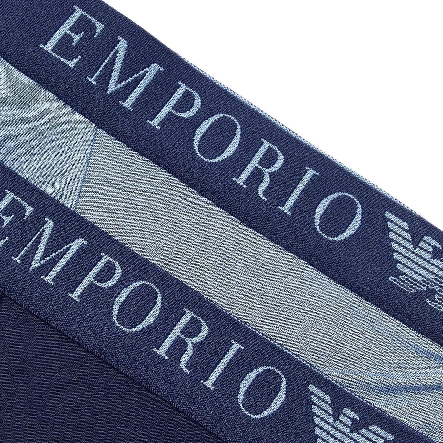 Двухкомплектные трусы Asv Soft touch Eco Viscose EMPORIO ARMANI, 2 шт (морской синий+синий) — фото 2