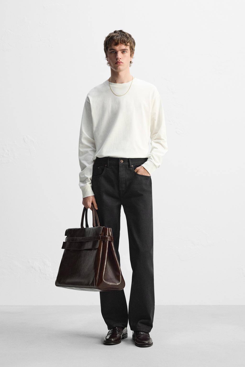 

Футболка с длинным рукавом средней плотности ZARA, экрю