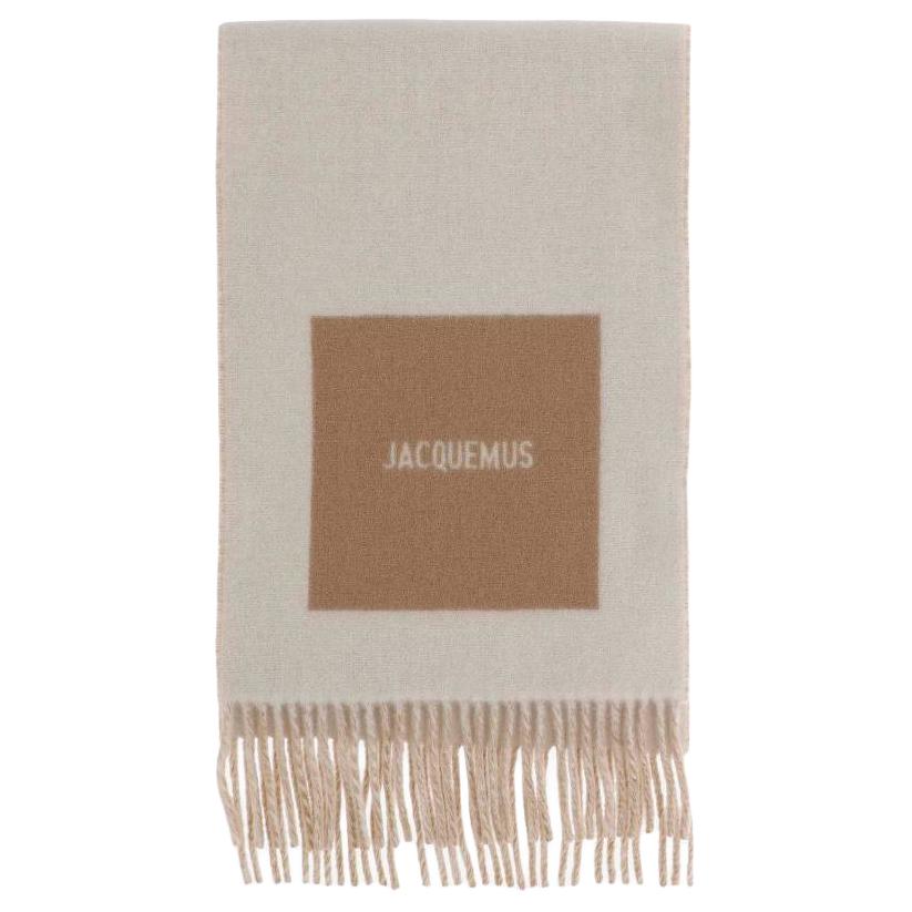 

Шарф с бахромой и логотипом Jacquemus, коричневый