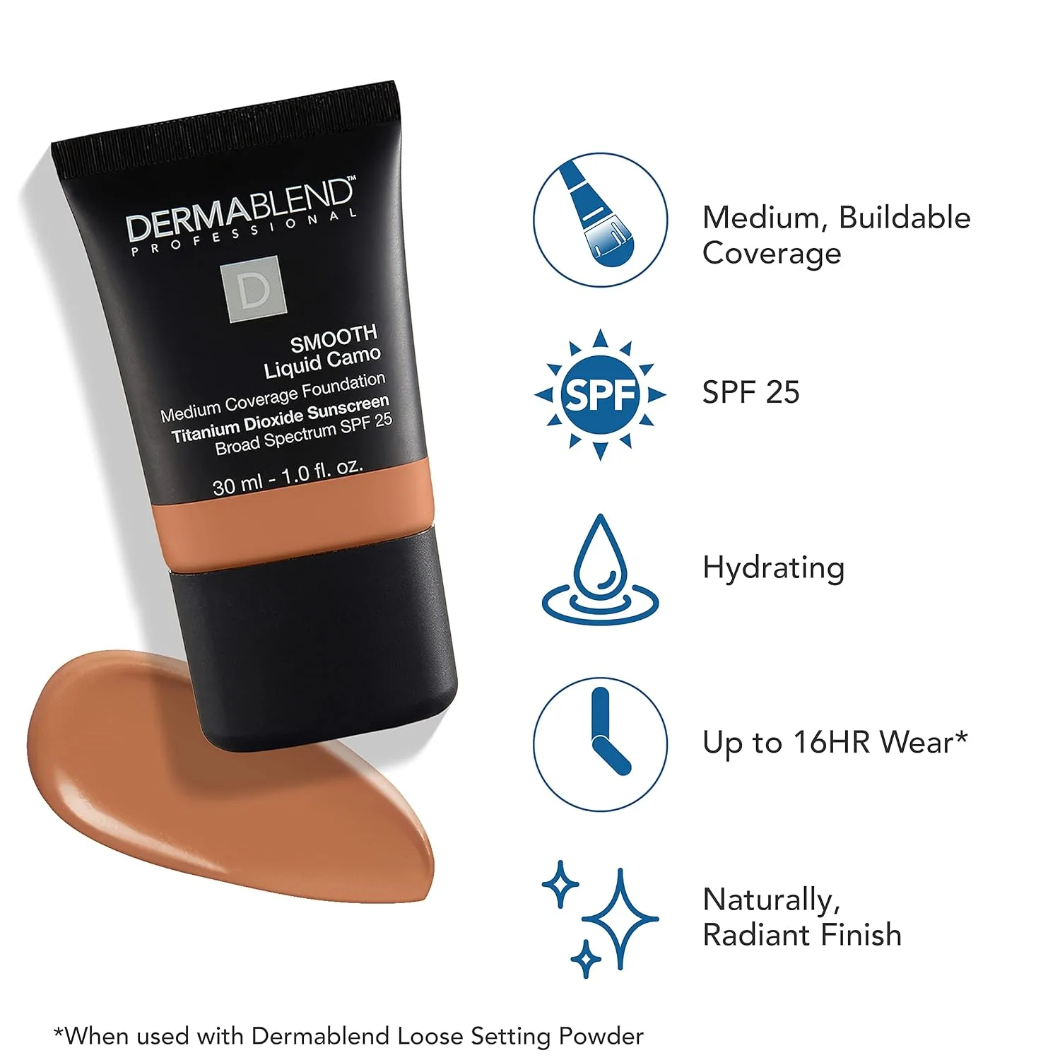 Жидкая тональная основа Dermablend Dermablend Smooth 29,6 мл (1 шт.), 55W Copper — фото 3