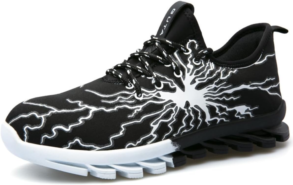 

Мужские кроссовки Y2K с принтом молнии, легкие, дышащие, с сеткой, с противоскользящей эластичной подошвой с амортизацией, для занятий фитнесом на свежем воздухе, бега, ходьбы и повседневной носки Zixcplaz, черный