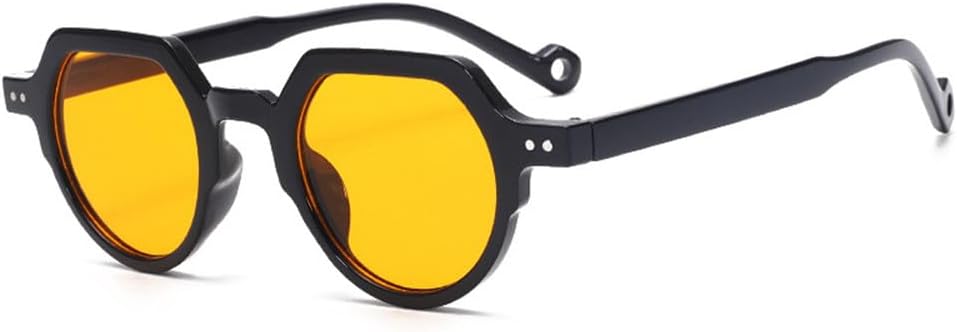 

Модные маленькие овальные солнцезащитные очки для женщин в винтажном панк-стиле, конфетные ретро-очки для женщин и мужчин, защита от ультрафиолета UV400 KTUCN, Black Yellow