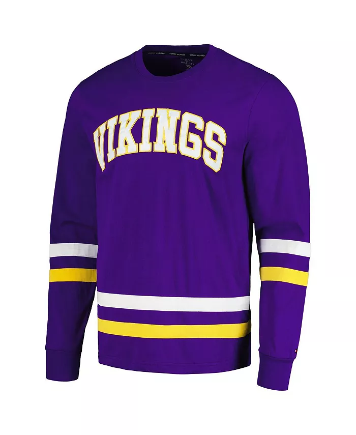 Мужская фиолетово-золотая футболка с длинным рукавом Minnesota Vikings Nolan Tommy Hilfiger — фото 3