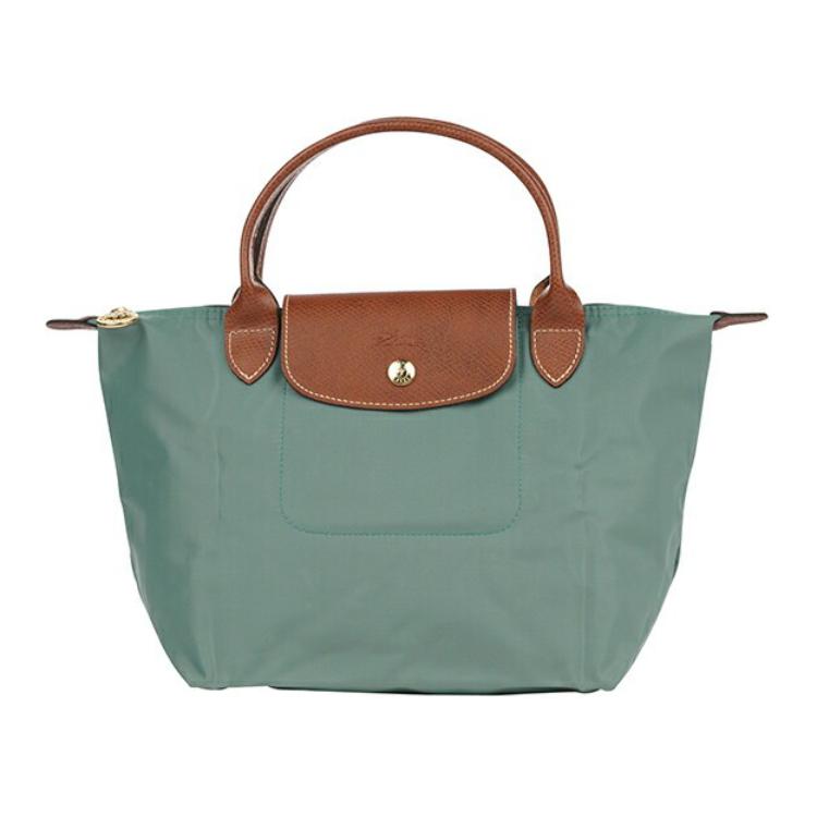 

Сумка Le Pliage Canvas With Leather через плечо женская цвета кипарис LONGCHAMP